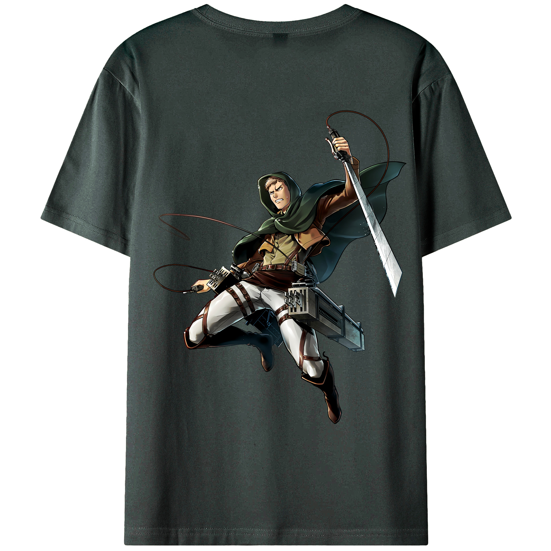 （画像用） 進撃の巨人 Attack on Titan 綿100％ メンズ半袖Tシャツ（バックプリント） 通気性